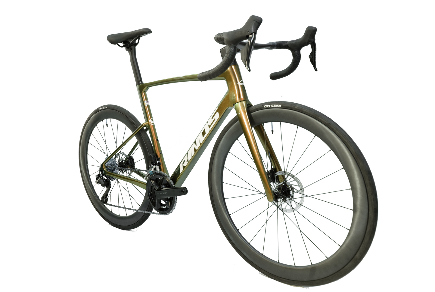 RINOS Vélo de route entièrement en carbone Odin 6.1 Shimano 105 Di2 R7150 24 vitesses