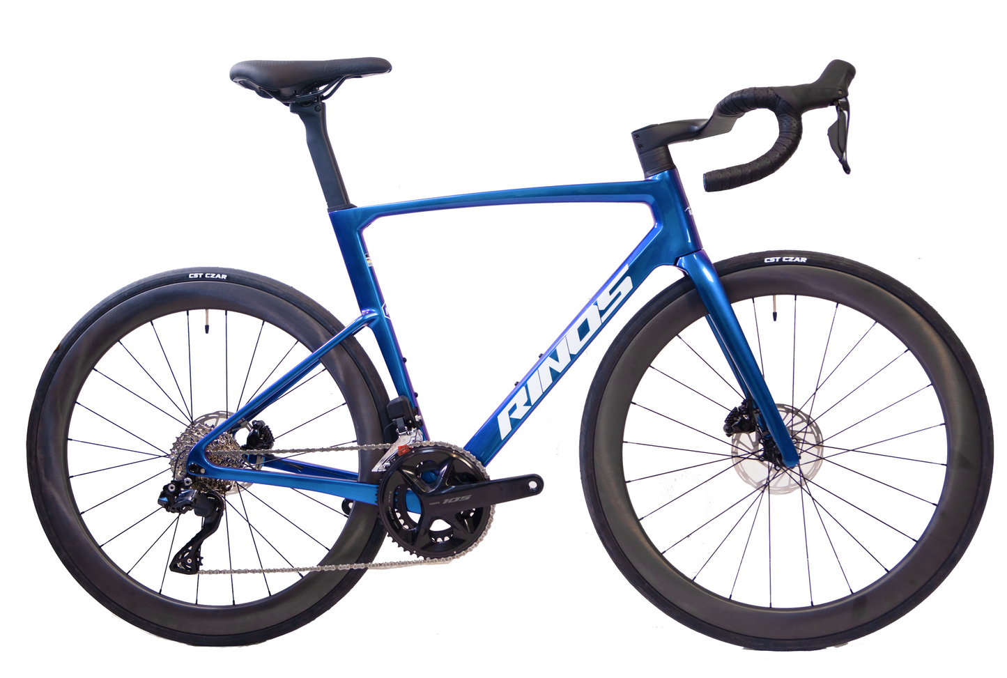 RINOS Vélo de route entièrement en carbone Odin 6.1 Shimano 105 Di2 R7150 24 vitesses