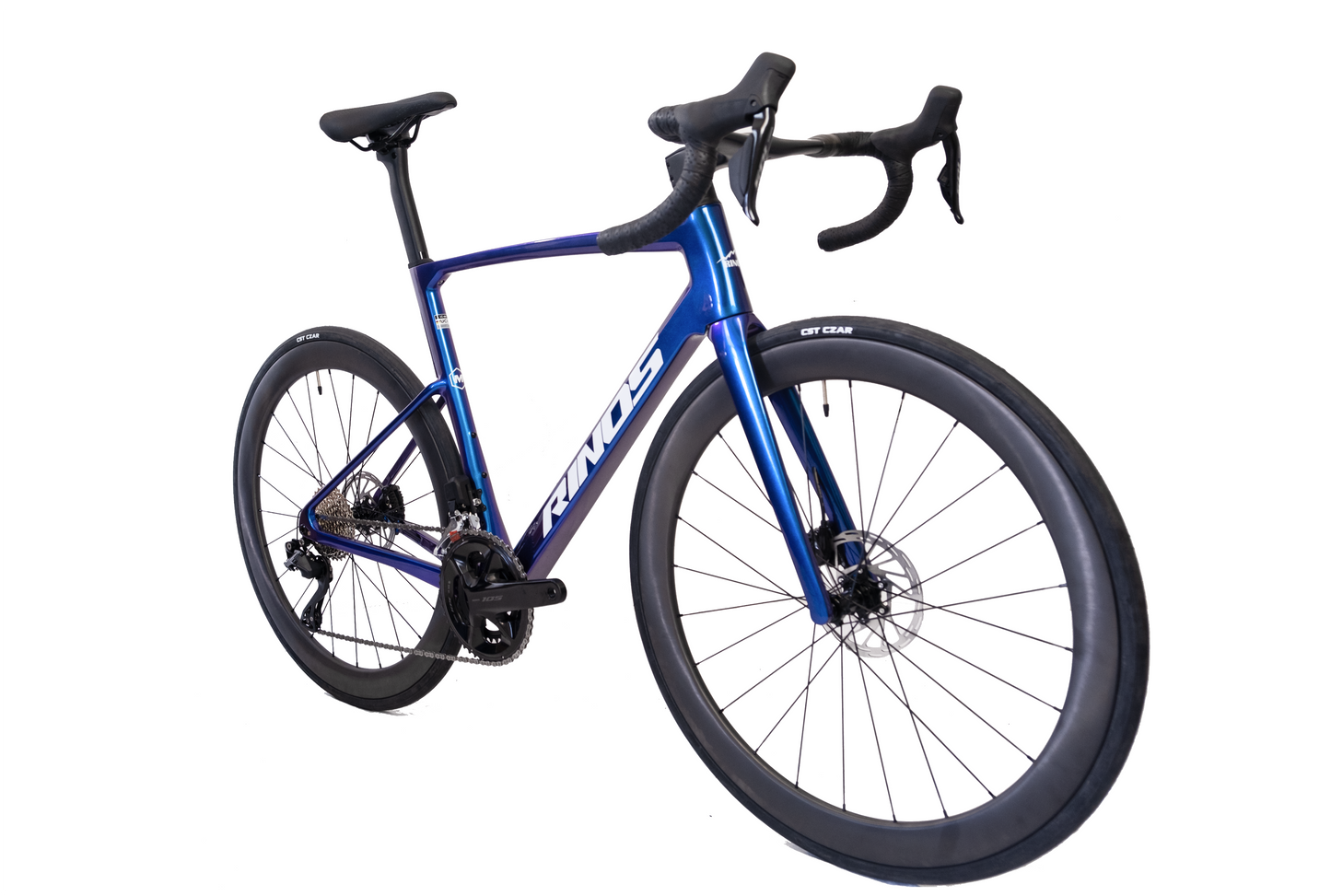 RINOS Vélo de route entièrement en carbone Odin 6.1 Shimano 105 Di2 R7150 24 vitesses