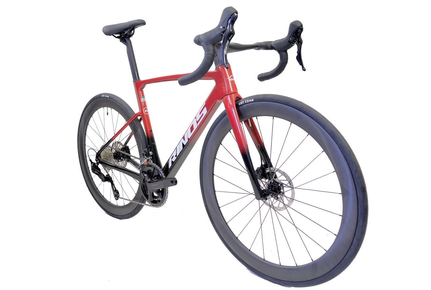 RINOS Vélo de route entièrement en carbone Odin 4.1 Shimano 105 ST-R7120 24 vitesses