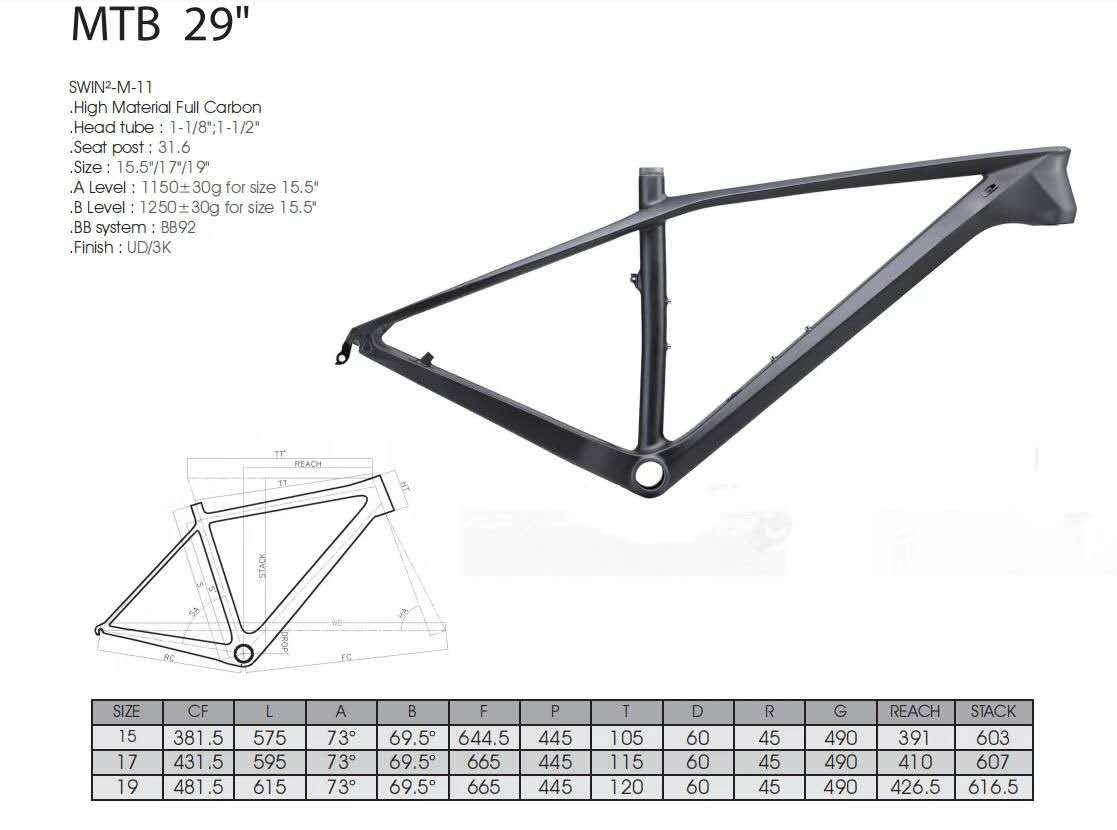 RINOS Gaia2.0 VTT Carbone Shimano Deore 12 vitesses Rockshox 19 pouces semi-rigide