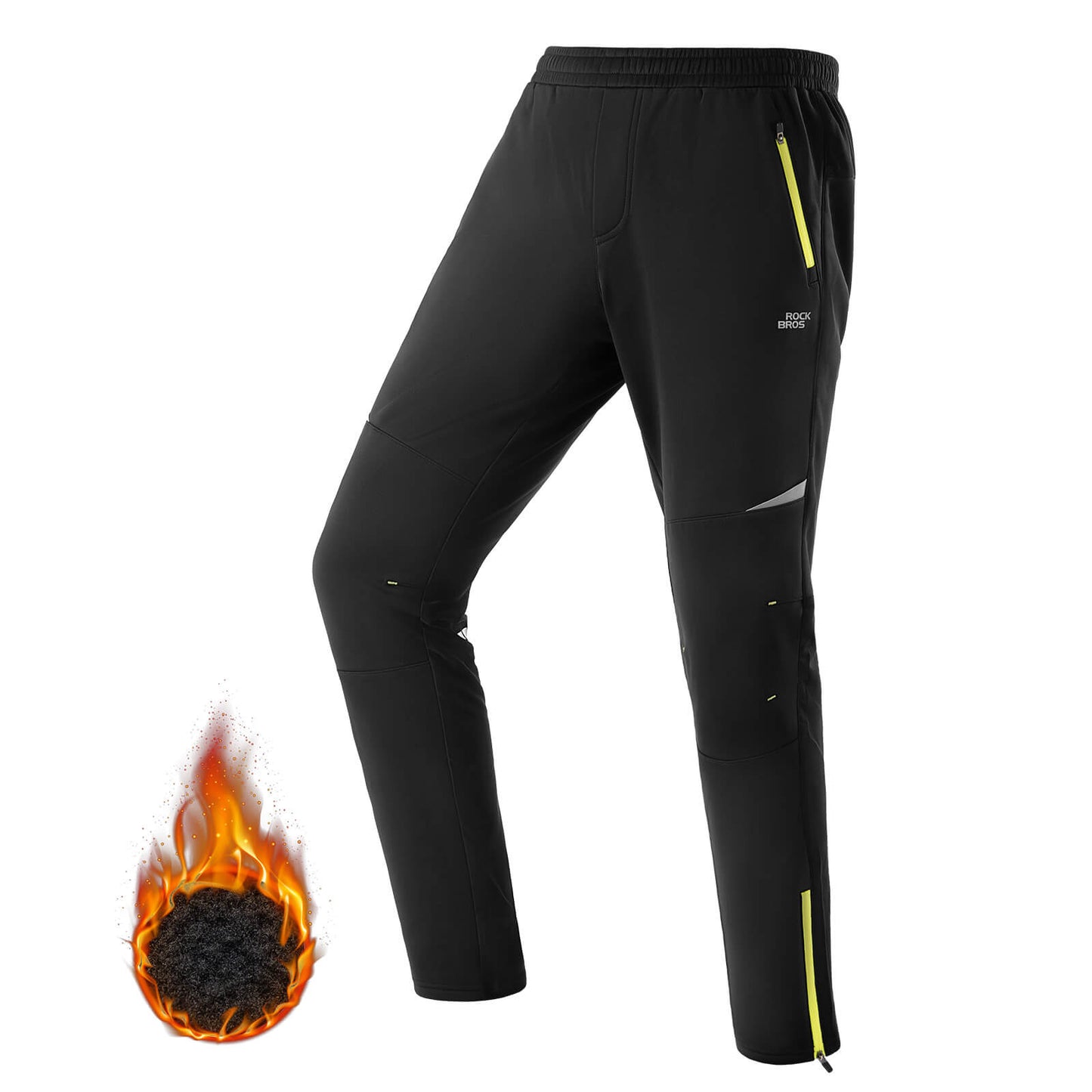 Pantalon de cyclisme pour homme, coupe-vent et chaud pour les sports d'hiver en extérieur, ROCKBROS