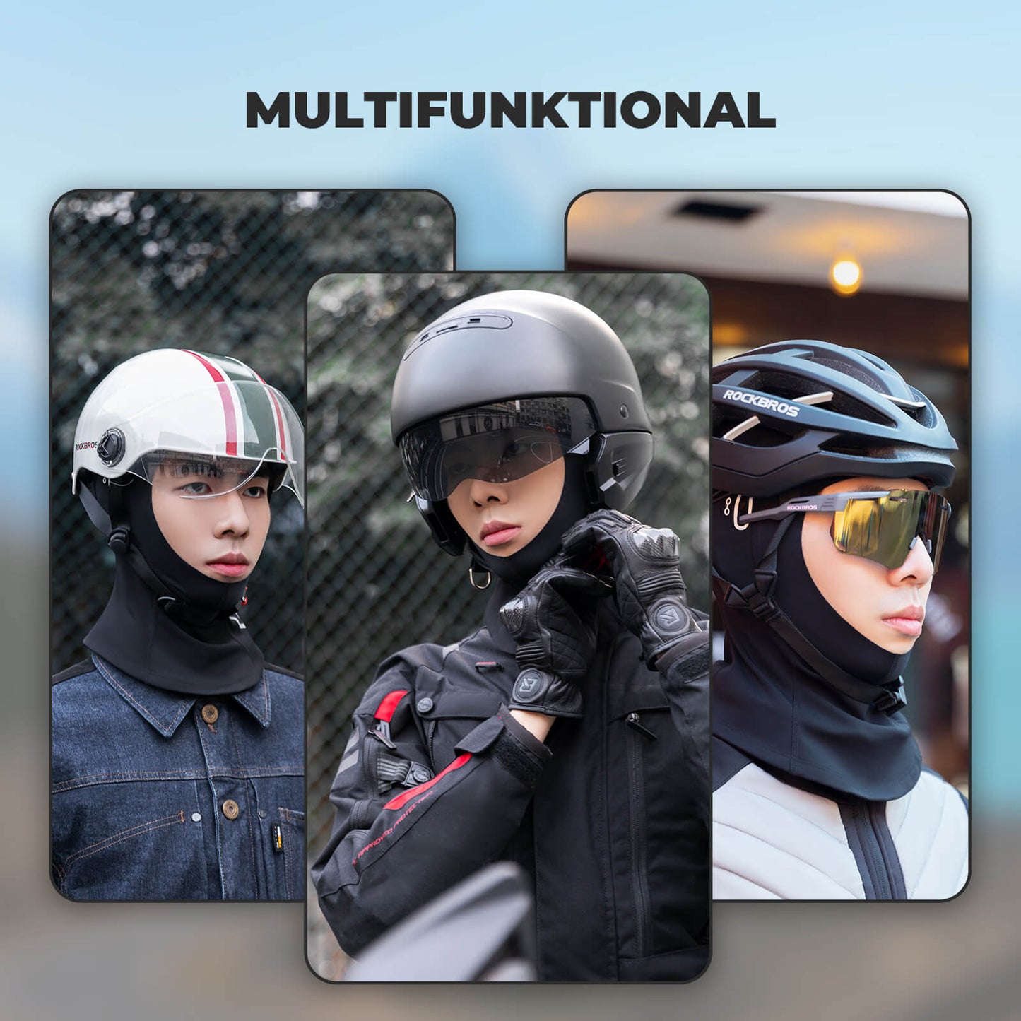 Cagoule respirante pour casque de moto, idéale pour le vélo et le ski, unisexe ROCKBROS
