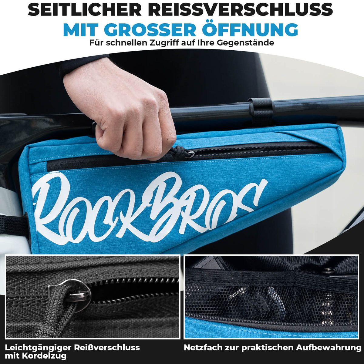 ROCKBROS Sac de cadre avec fermeture scratch 1,9L - SketchRide Series