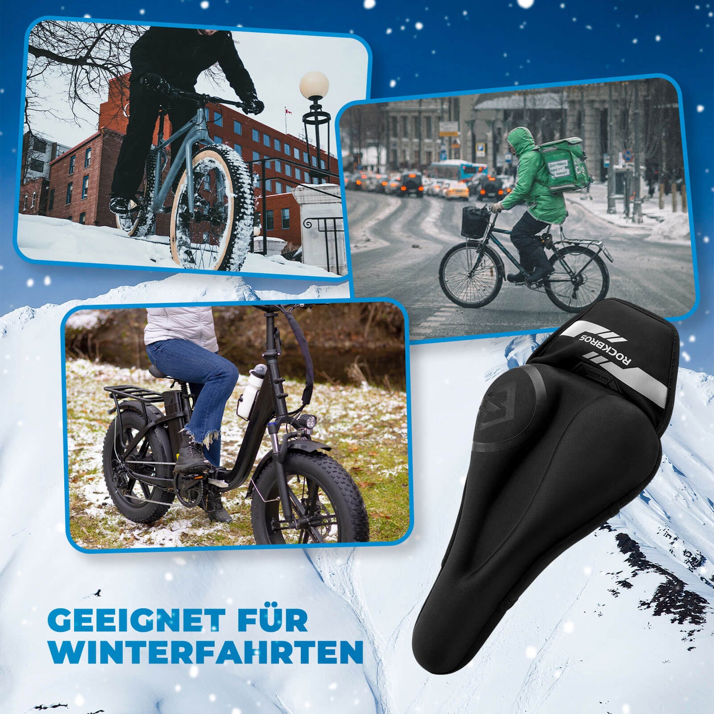 Housse de selle chauffante avec fixations rapides pour VTT, vélos de route et vélos électriques, par Rockbros