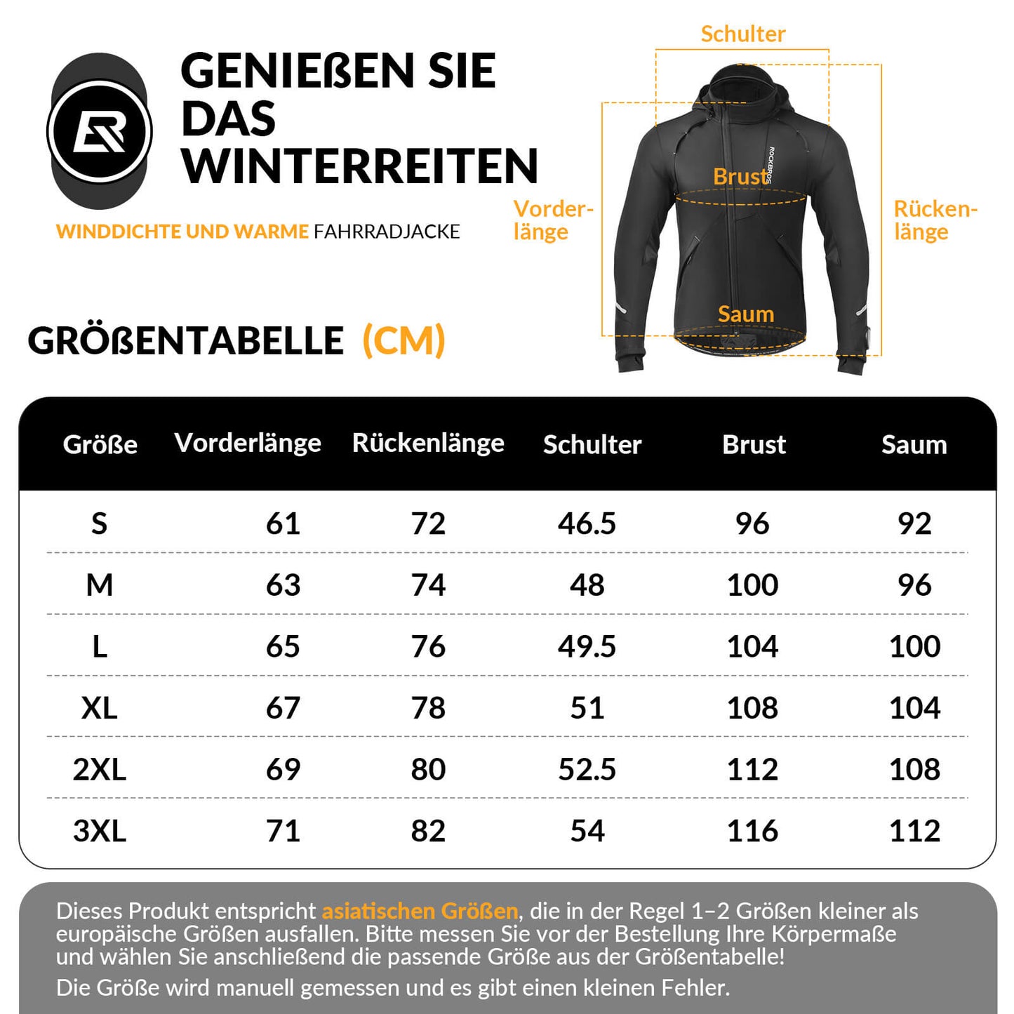 Veste de cyclisme d'hiver coupe-vent – ??avec commande tactile TPU, ROCKBROS