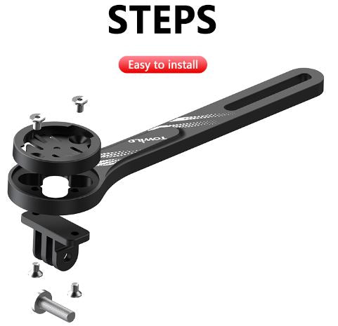 TOWILD Support d'extension intégré pour éclairage d'ordinateur de vélo et GoPro