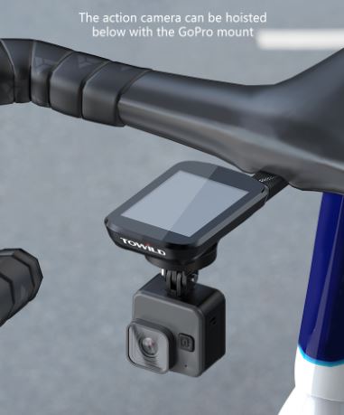 TOWILD Support d'extension intégré pour éclairage d'ordinateur de vélo et GoPro