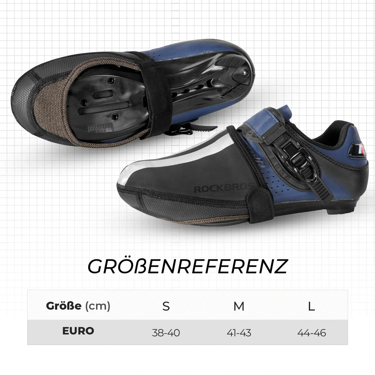 ROCKBROS Sur-chaussures Vélo Imperméables Couvre-chaussures Coupe-vent Réfléchissantes