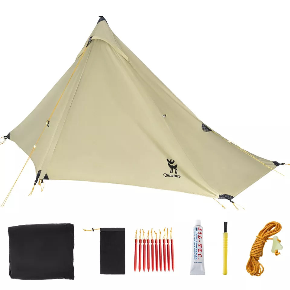 Tente de trekking Qunature tente 1 homme tente de camping ultralégère étanche 230*180 cm