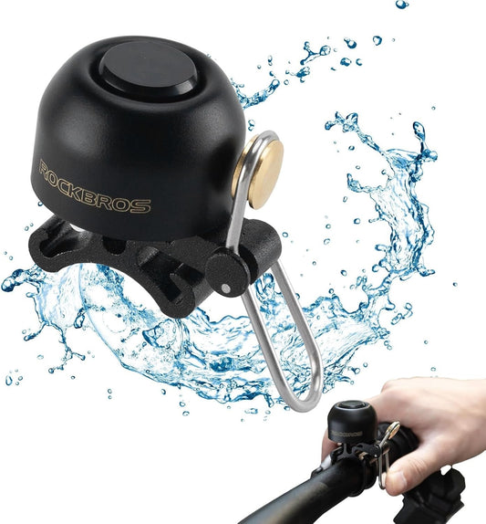 ROCKBROS cloche de vélo guidon classique, VTT rétro cloche de vélo cloche forte vélo cloche de vélo en cuivre pour 22-34 mm