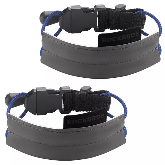ROCKBROS Bande Réfléchissante Clip de Pantalon Élastique Protecteur de Pantalon de Vélo Bande de Pantalon Réfléchissante pour Jogging en Plein Air Cyclisme Course à Pied 1 Paire