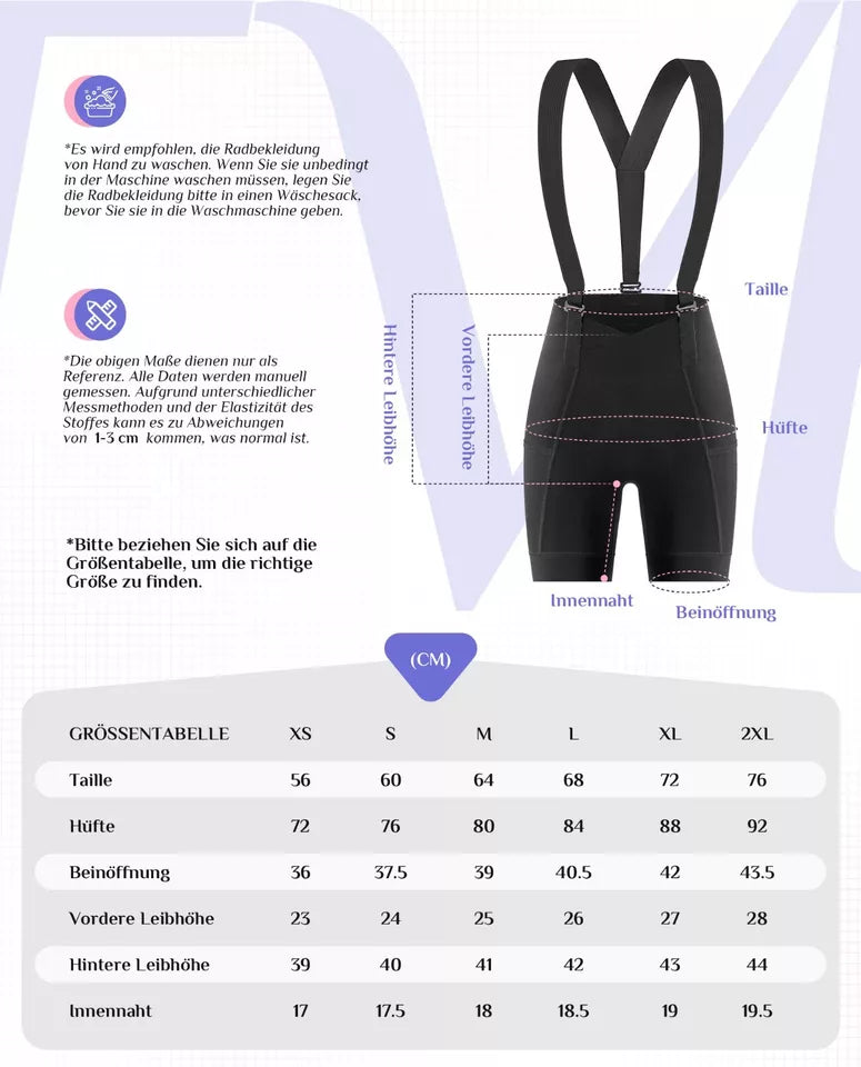ROCKBROS cuissard à bretelles de vélo short de vélo pour femme short de cyclisme rembourré