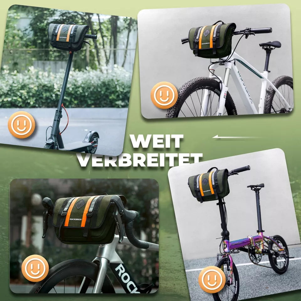 ROCKBROS 2.5L-4L sac de guidon sac de vélo avant sac croisé avec bandoulière vert