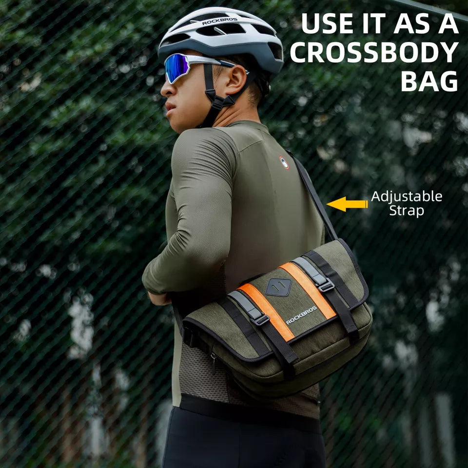 ROCKBROS 2.5L-4L sac de guidon sac de vélo avant sac croisé avec bandoulière vert