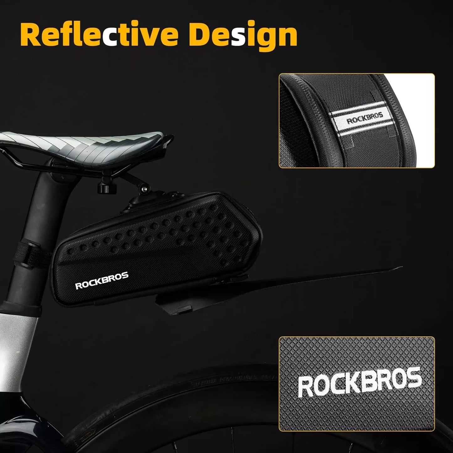 Sacoche de selle ROCKBROS sacoche de vélo à coque rigide avec garde-boue et dégagement rapide