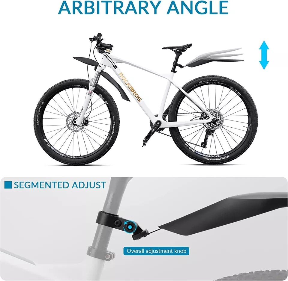 Ensemble de garde-boue de vélo ROCKBROS garde-boue de vélo avant + arrière pour VTT 22-24 pouces