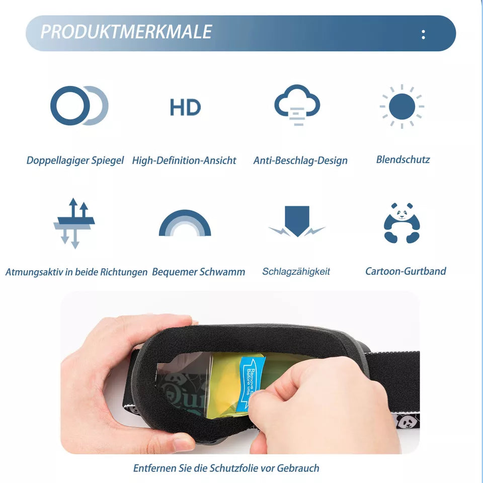 Lunettes de ski Qunature, lunettes de snowboard pour enfants et adultes portant des lunettes, anti-buée