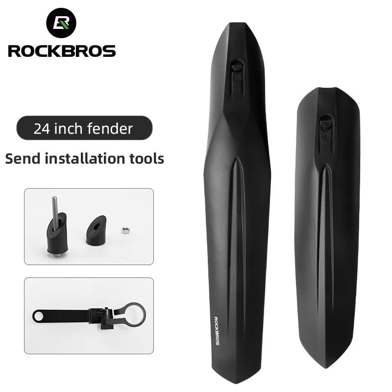 Ensemble de garde-boue de vélo ROCKBROS garde-boue de vélo avant + arrière pour VTT 22-24 pouces