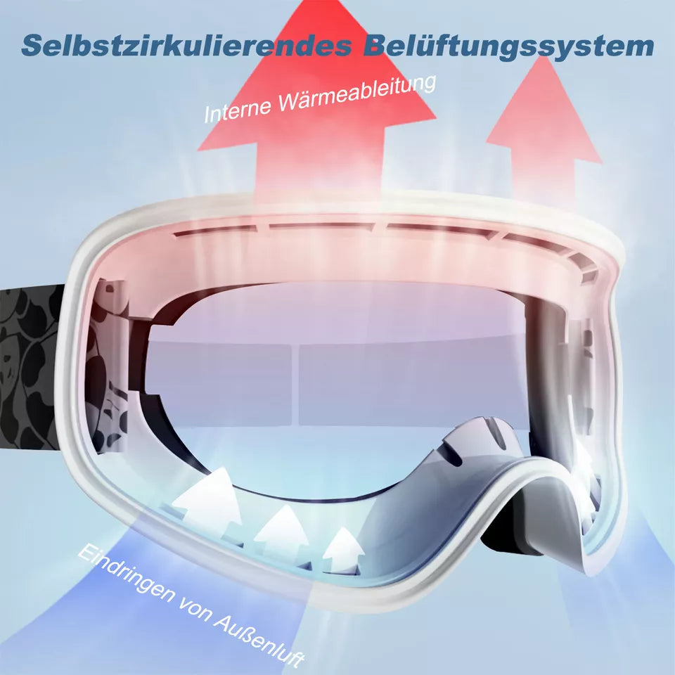 Lunettes de ski Qunature, lunettes de snowboard pour enfants et adultes portant des lunettes, anti-buée