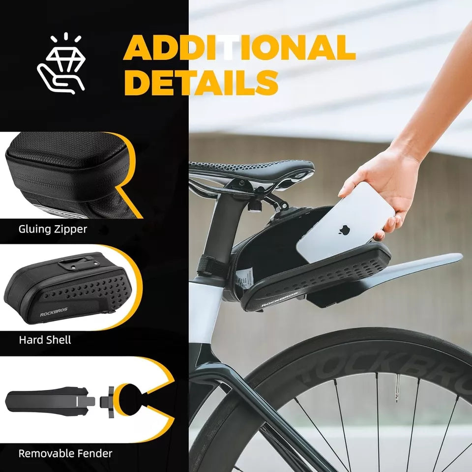 Sacoche de selle ROCKBROS sacoche de vélo à coque rigide avec garde-boue et dégagement rapide