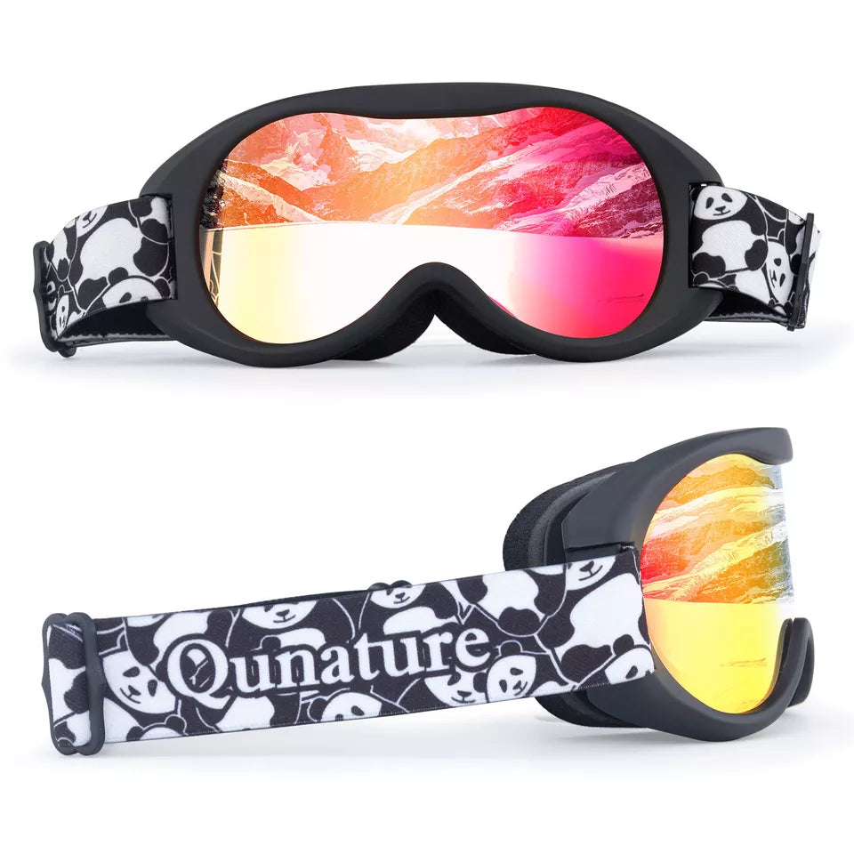 Lunettes de ski Qunature, lunettes de snowboard pour enfants et adultes portant des lunettes, anti-buée