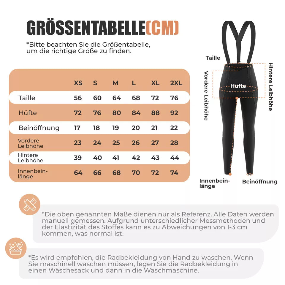 ROCKBROS Cuissard de cyclisme, cuissard à bretelles, pantalon long, pantalon de cyclisme VTT rembourré avec bretelles