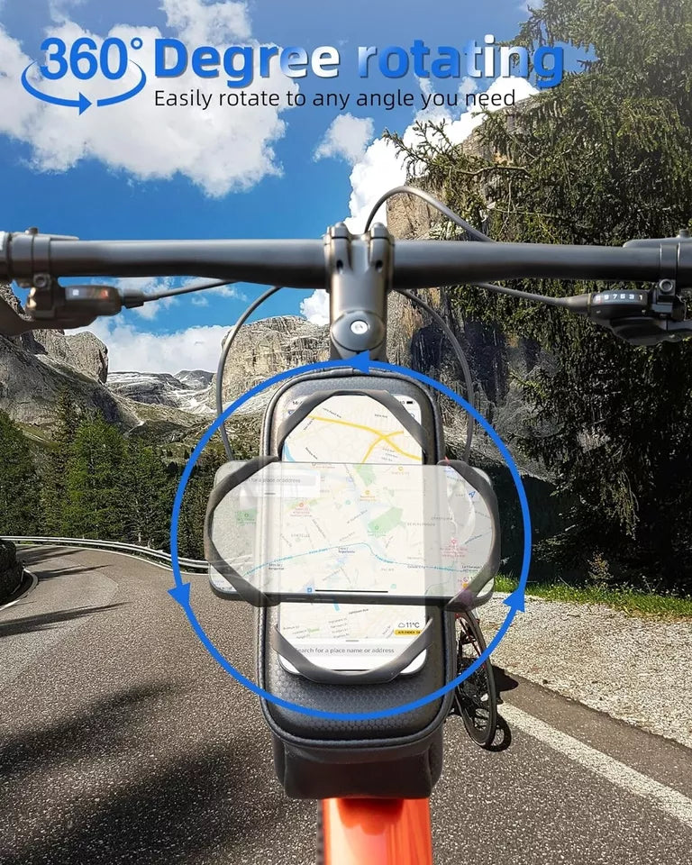 Sac de vélo ROCKBROS Sac de cadre à coque rigide de 1,5 L avec support pour téléphone portable jusqu'à 6,5 pouces
