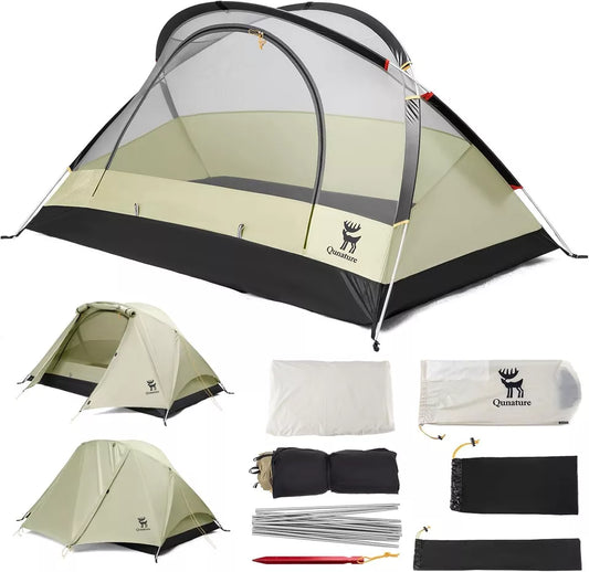 Qunature Tente de Camping pour 2 Personnes Tente à Dos Tente étanche avec Structure en X