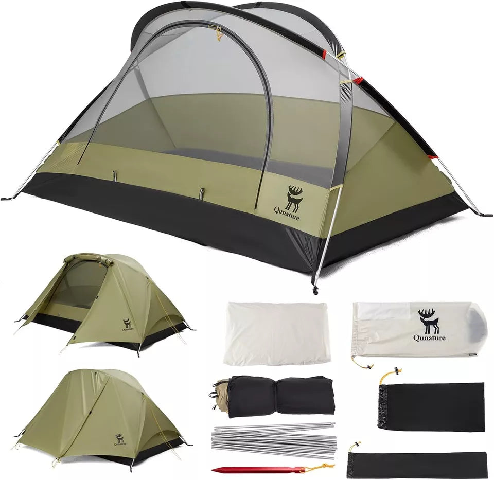 Qunature Tente de Camping pour 2 Personnes Tente à Dos Tente étanche avec Structure en X