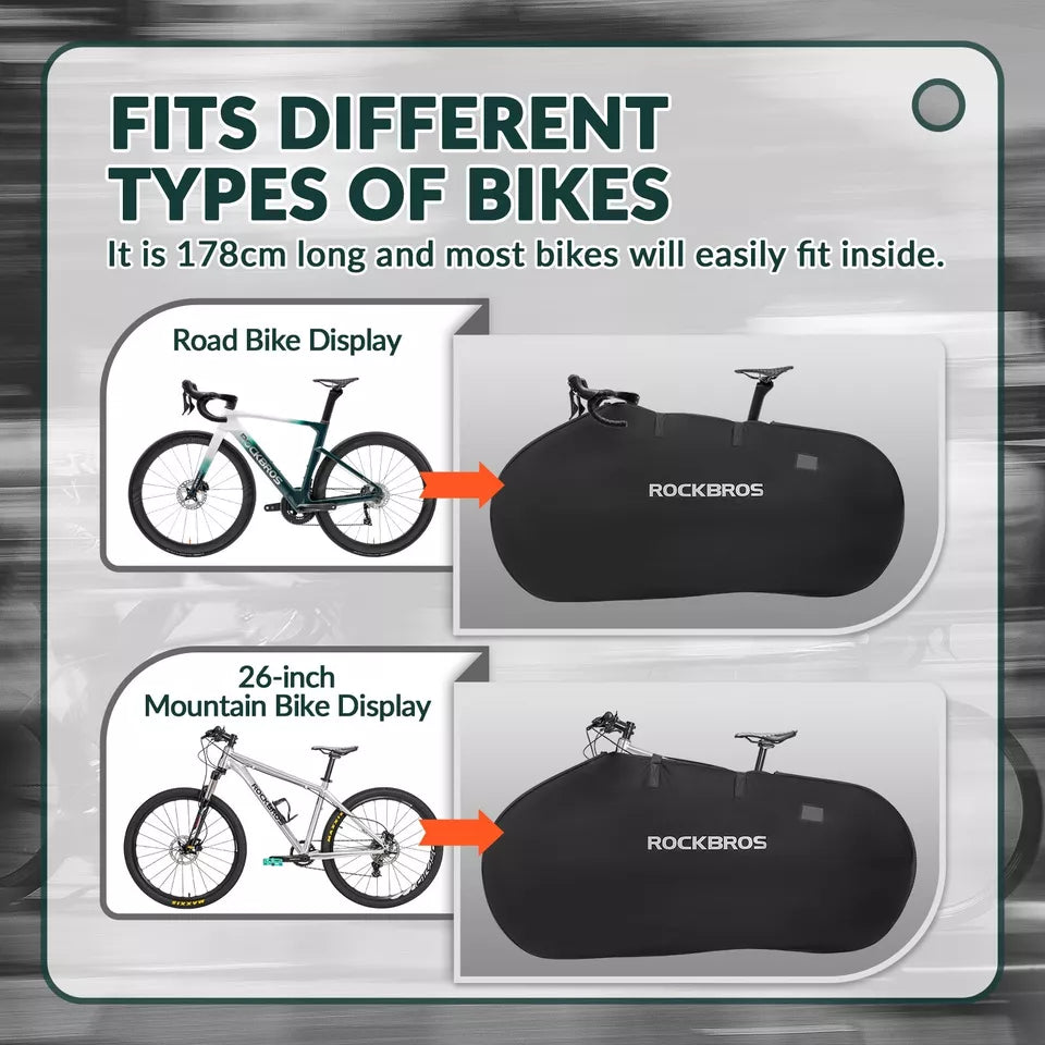 ROCKBROS sac de transport de vélo pour 1 vélo jusqu'à 26 pouces sac de rangement VTT