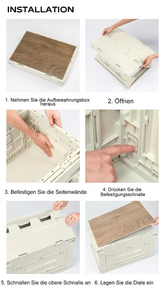 Qunature Boîte de Camping Pliable Organisateur Boîte de Camping Boîte de Rangement 26/55/60L