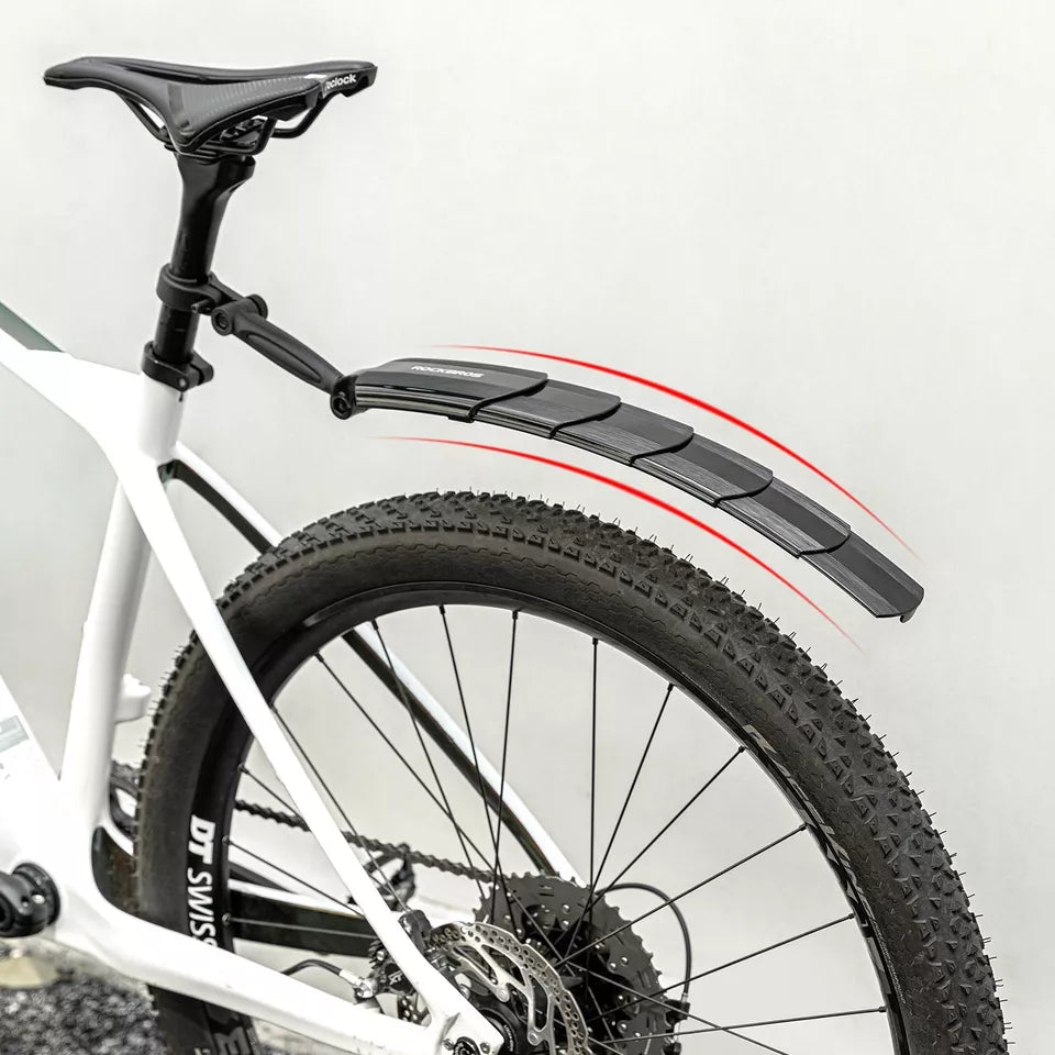 Jeu de garde-boue de vélo ROCKBROS avant + arrière pour 24-29 pouces, rétractable et réglable