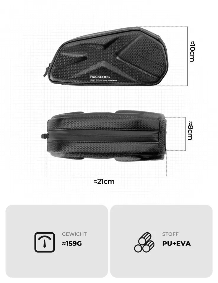 ROCKBROS 1,4 L sac de cadre sac de vélo pour cadres de vélo étanche jusqu'à 6,8 pouces