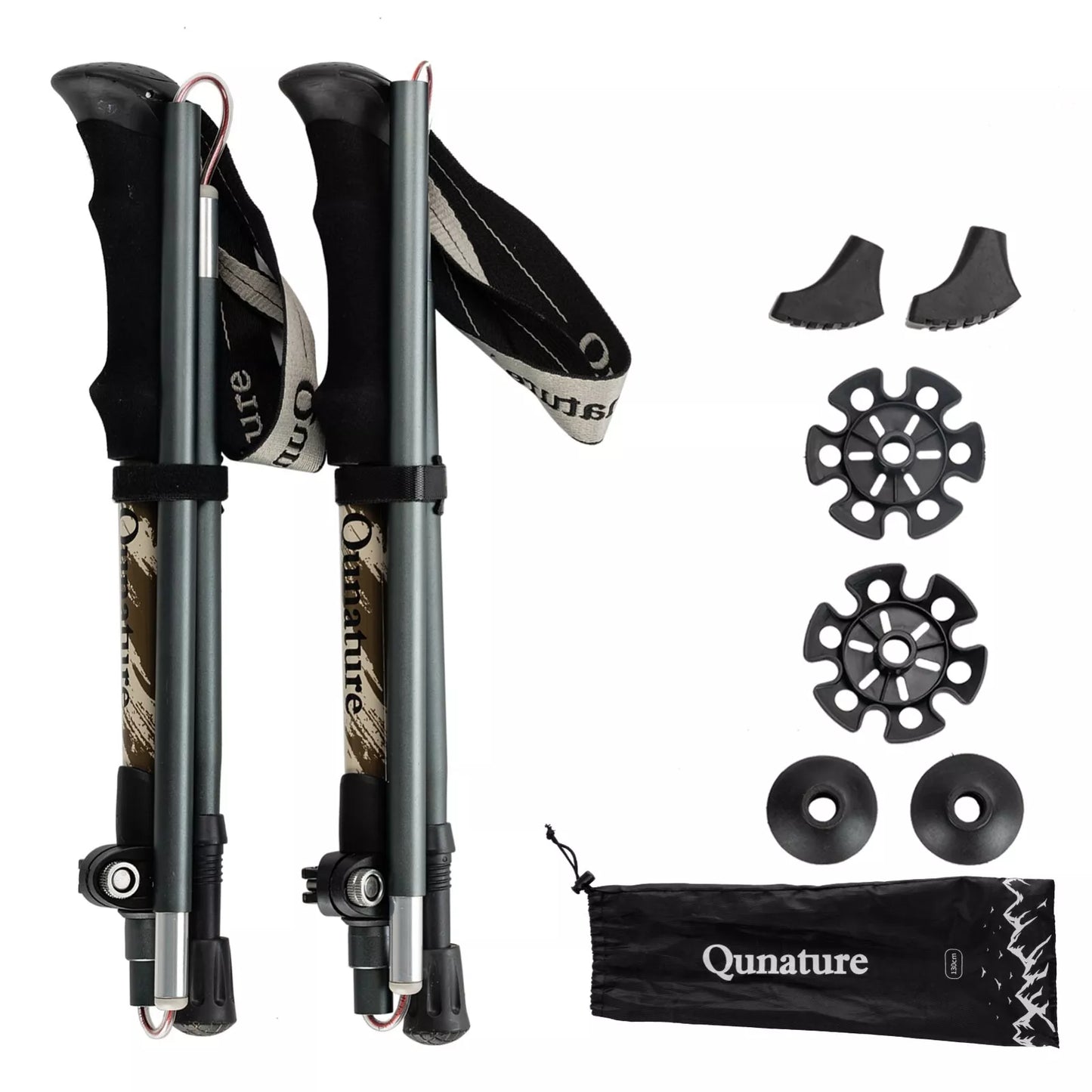 Qunature bâtons de randonnée bâtons de randonnée 7075 aluminium 130cm