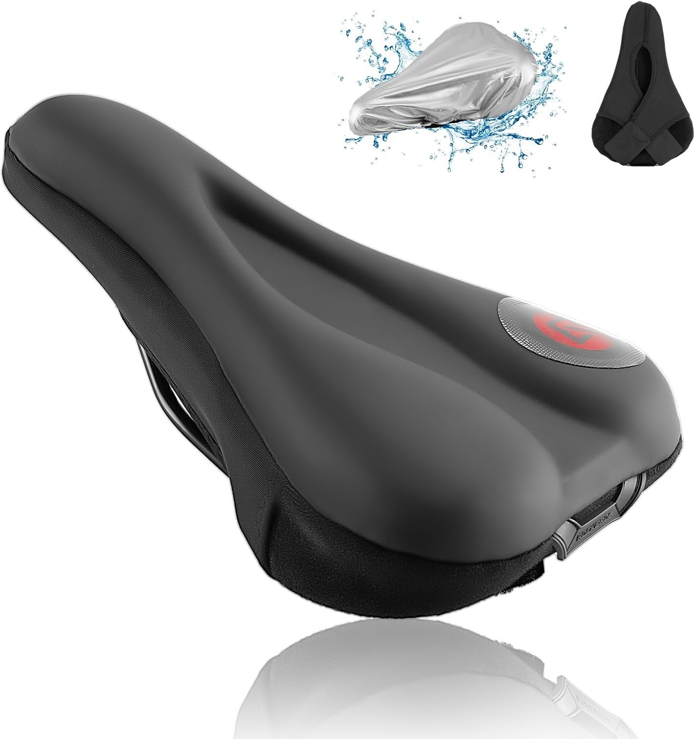 ROCKBROS Housse de Selle en Gel Housse de Selle de Vélo Housse de Selle de Vélo Rembourrée avec Protecteur de Selle Imperméable pour Hommes et Femmes 28 cm x 17,5 cm Bleu/Rouge