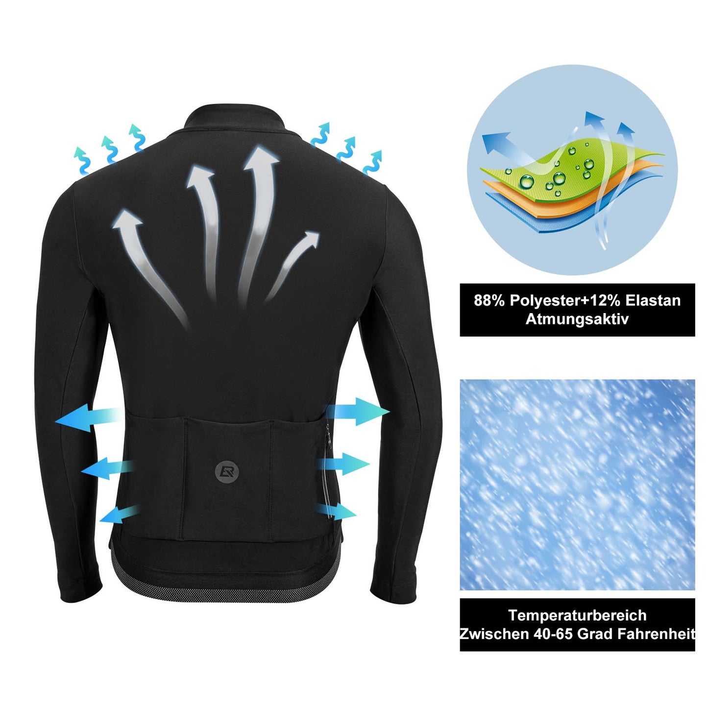 Veste de cyclisme d'hiver, vêtement de cyclisme coupe-vent, style sportif, ROCKBROS