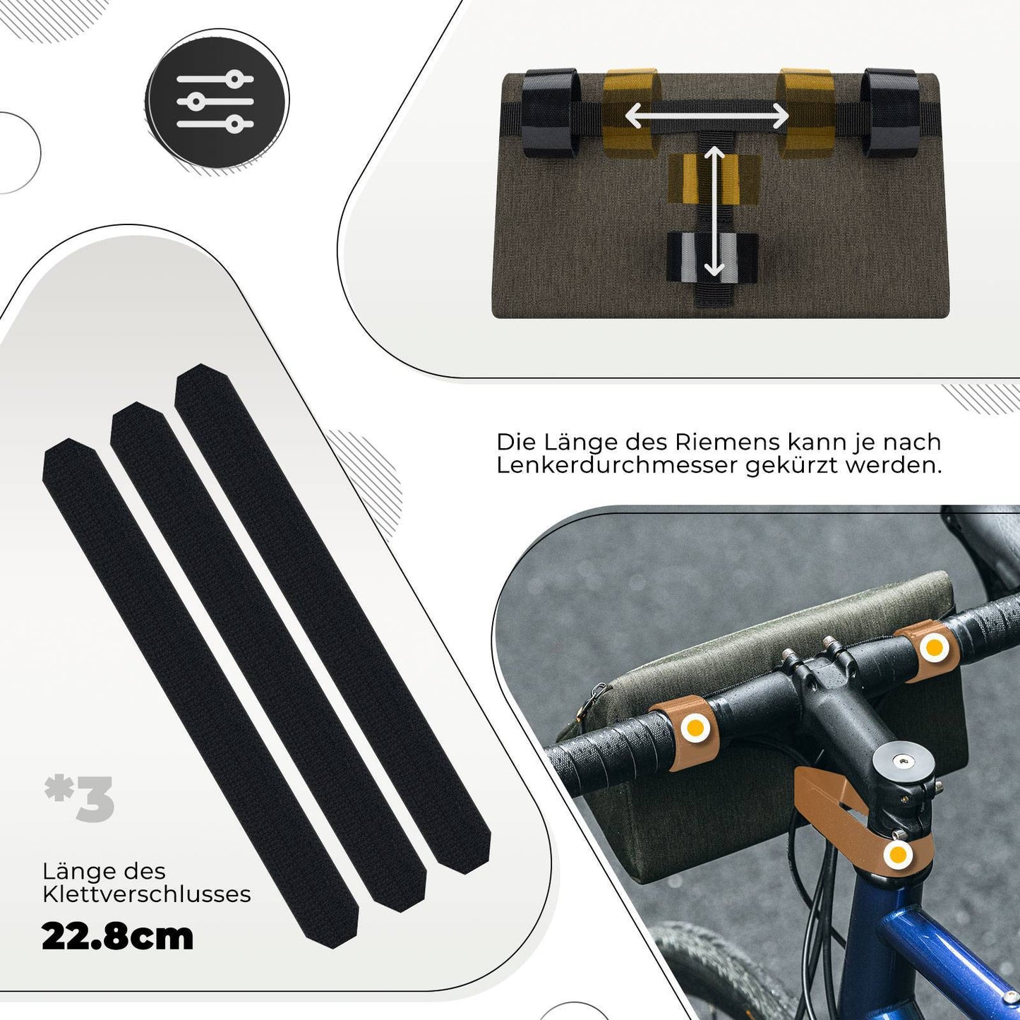 Sacoche de guidon pour vélo, panier de vélo, 6 couleurs, env. 1,3 L, ROCKBROS