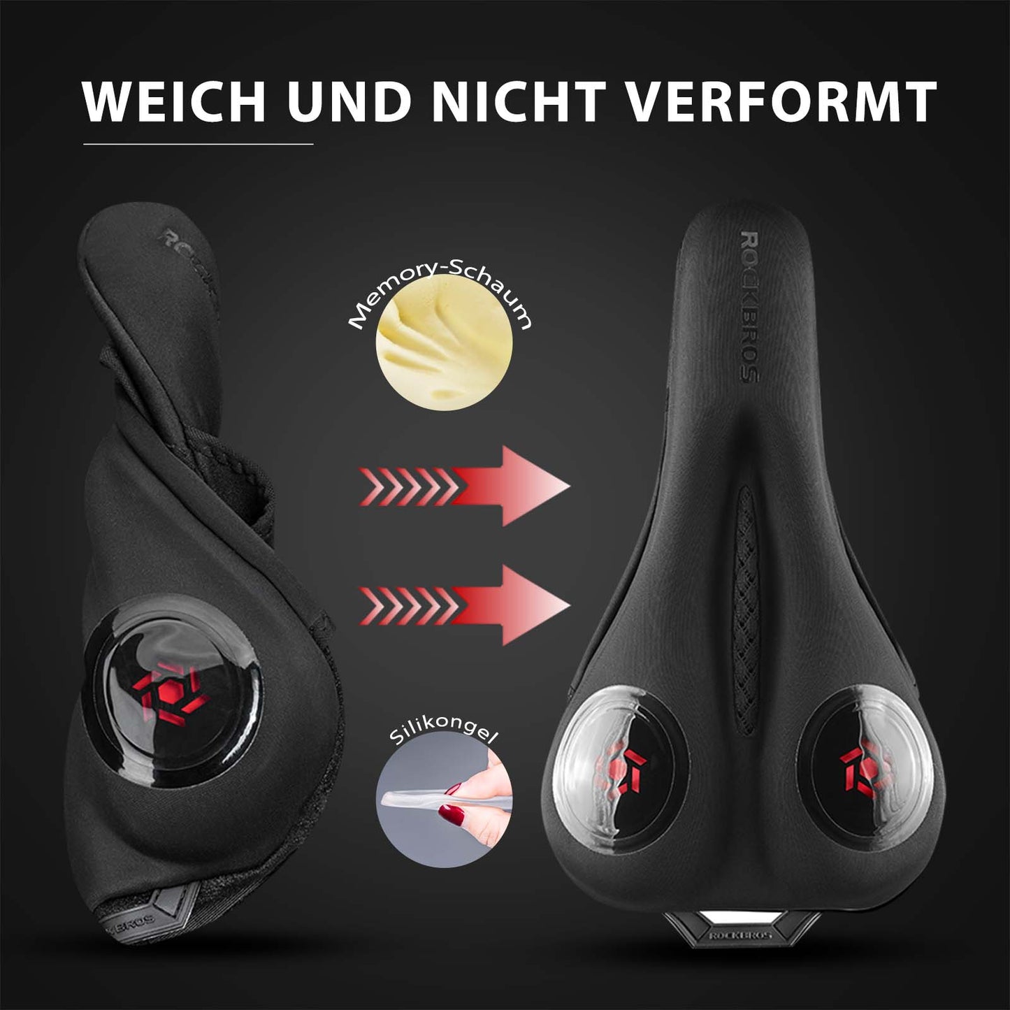 Housse de selle de vélo en gel noir ROCKBROS