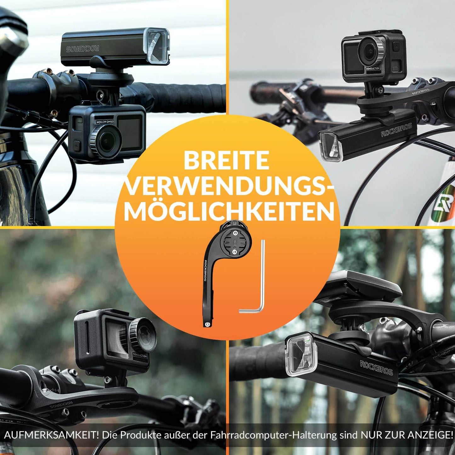Support de compteur de vélo compatible Garmin/iGPSPORT pour guidons de 32 à 35 mm ROCKBROS