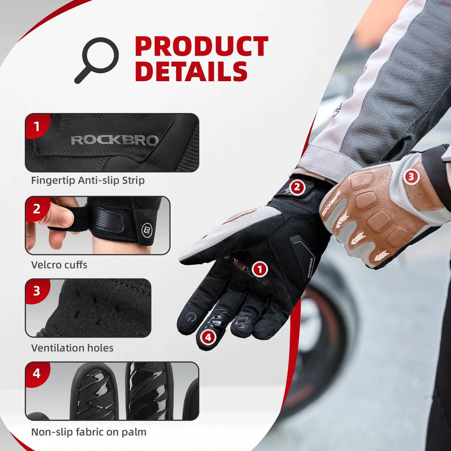 Gants de cyclisme homme, hiver/automne, VTT, gants amortissants, ROCKBROS
