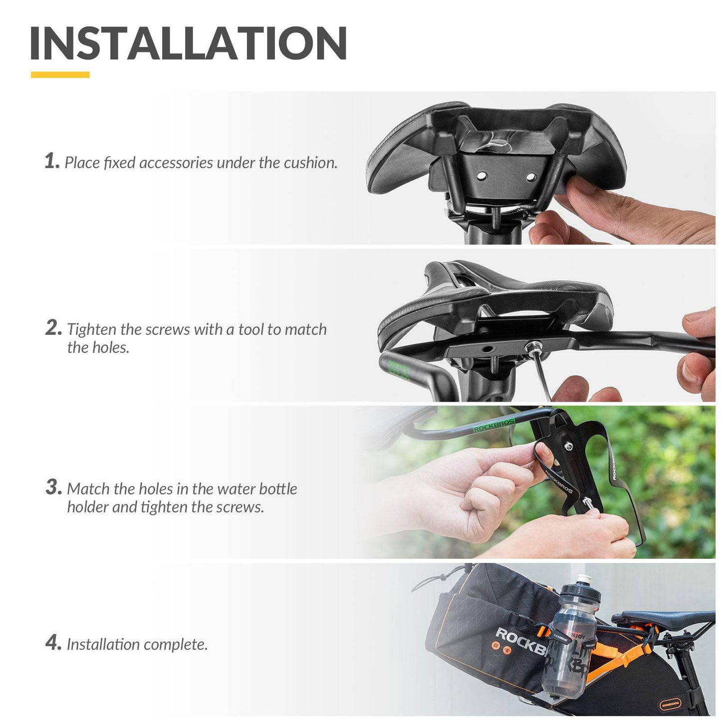 Porte-bouteille et support stabilisateur pour sacoche de vélo ROCKBROS