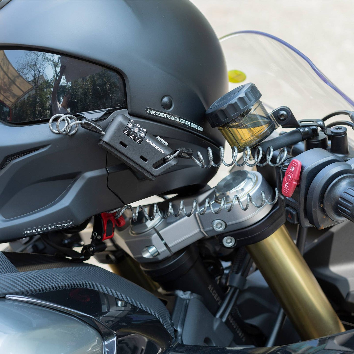 Antivol de casque 150 cm, cadenas à combinaison 3 chiffres ROCKBROS