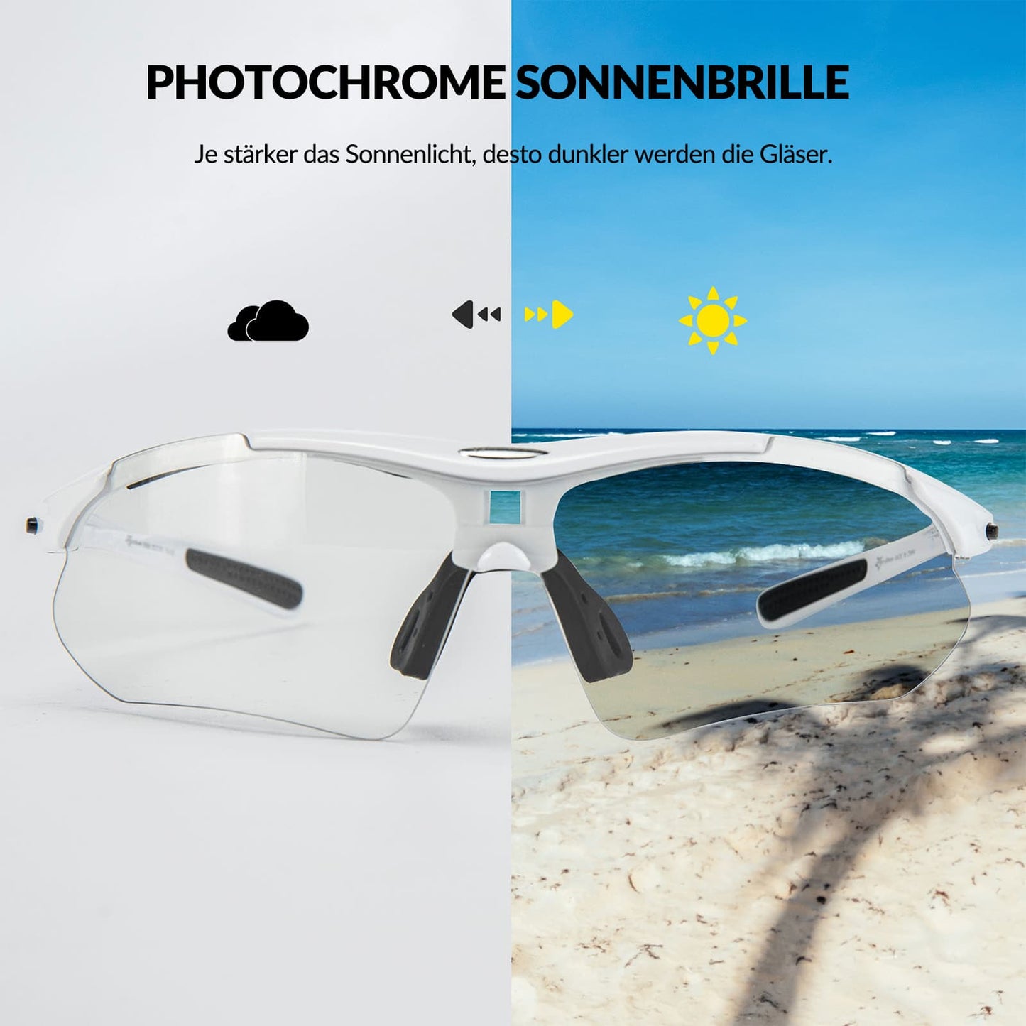 Lunettes de sport photochromiques avec bandeau élastique interchangeable ROCKBROS