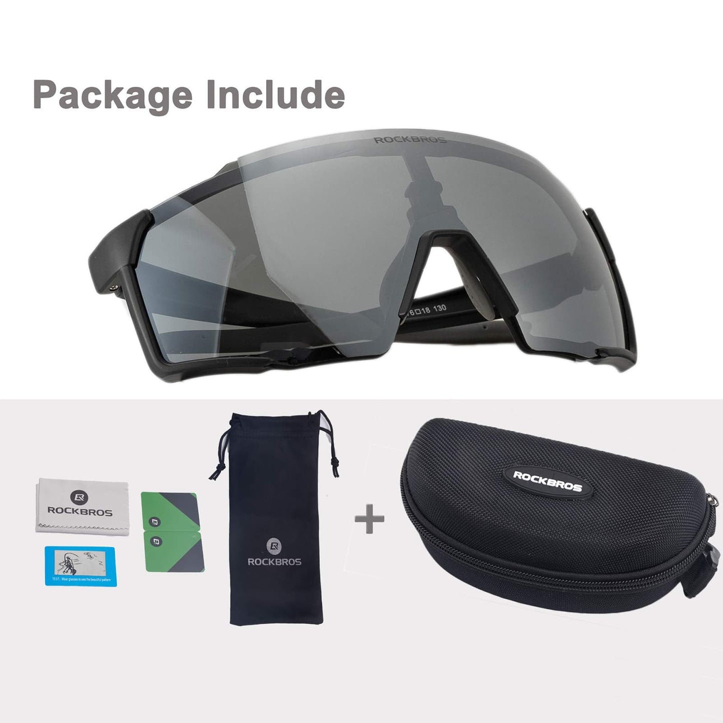 Lunettes de soleil polarisées, lunettes de cyclisme pour sports de plein air, noires, ROCKBROS