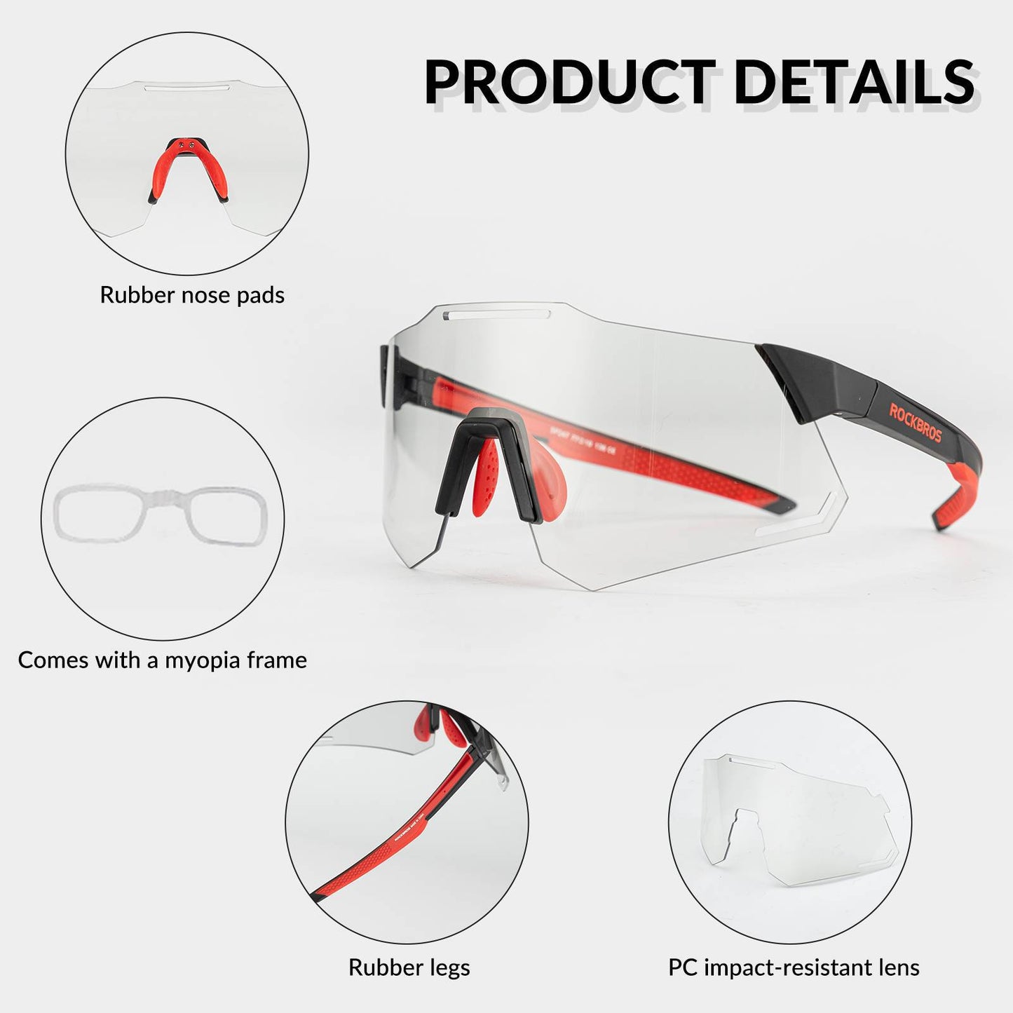 Lunettes de soleil de cyclisme avec protection UV400 pour femmes et hommes ROCKBROS