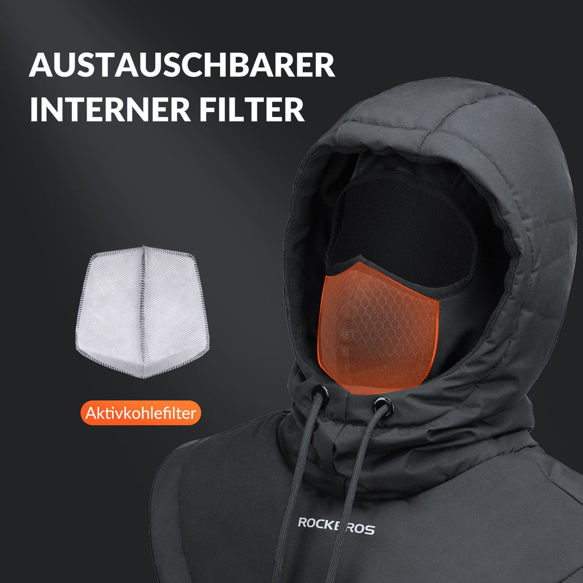 ROCKBROS Cagoule Coupe-Vent Vélo Full Face Masque Visage pour Cyclisme Ski