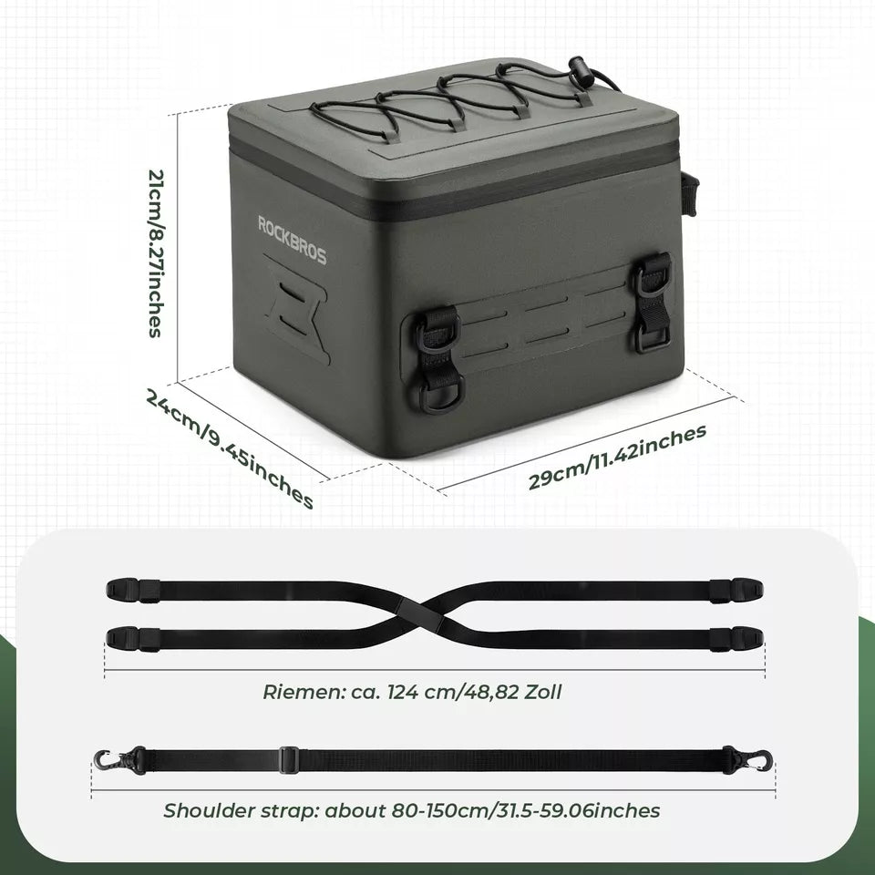 Sac de moto ROCKBROS 13L sac de queue 600D entièrement étanche sac de bagage arrière