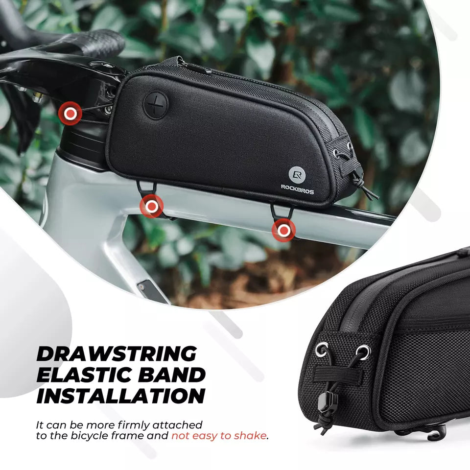 Sac de cadre ROCKBROS avec trou pour casque sac de tube supérieur de cadre de vélo vtt
