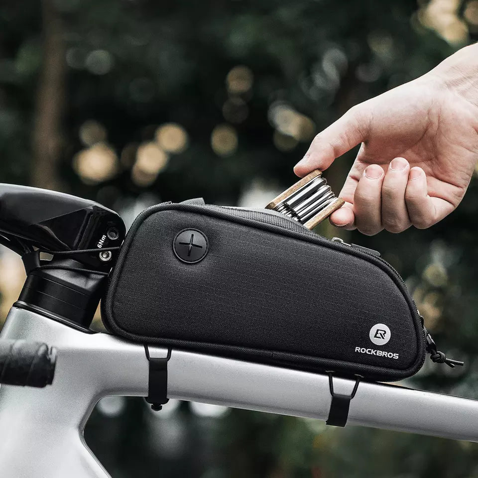 Sac de cadre ROCKBROS avec trou pour casque sac de tube supérieur de cadre de vélo vtt